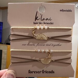 Gold and Cream Charm Bracelet Set